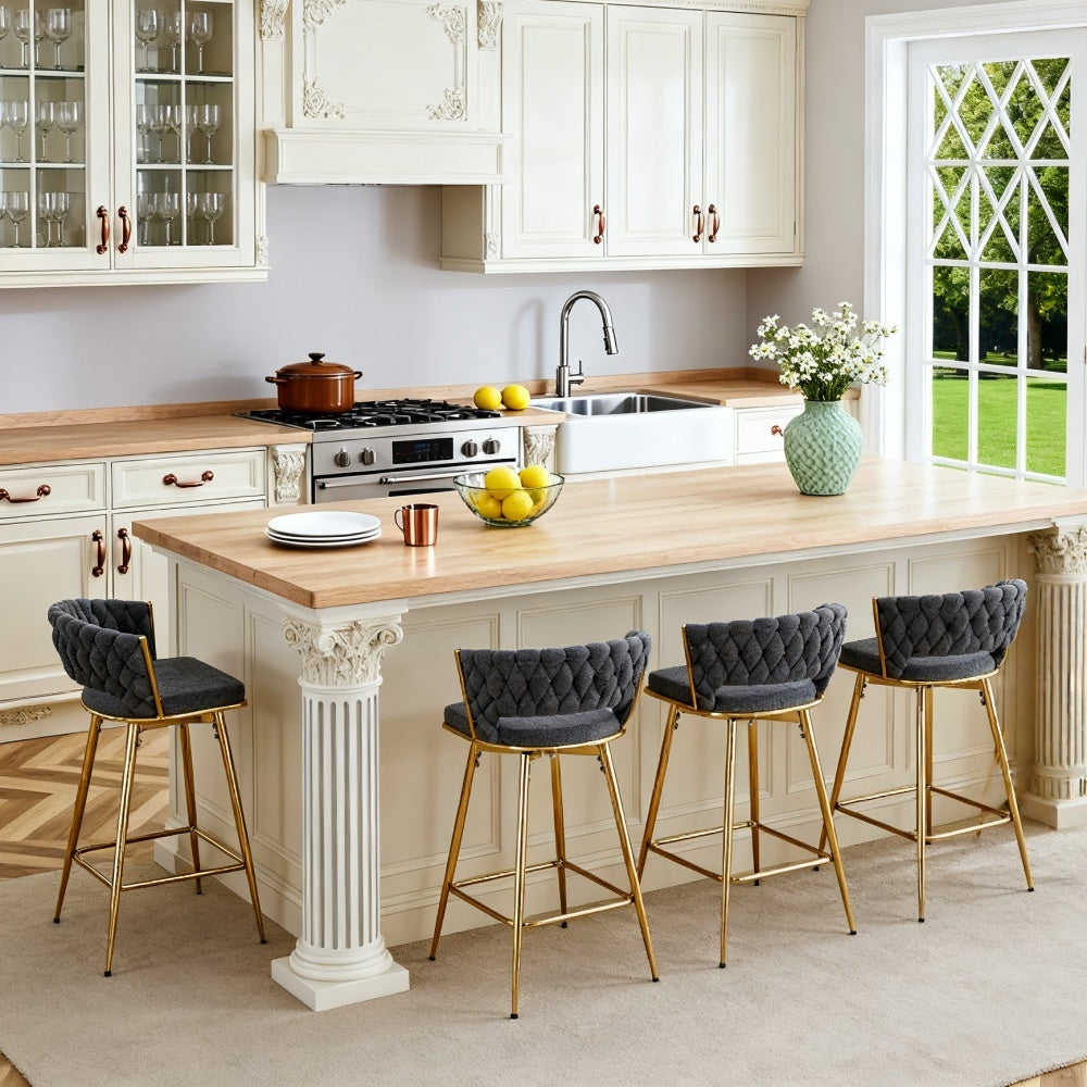 Four-Piece Modern Rotating Swivel Barstools