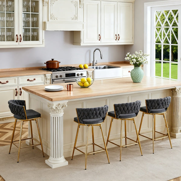 Four-Piece Modern Rotating Swivel Barstools