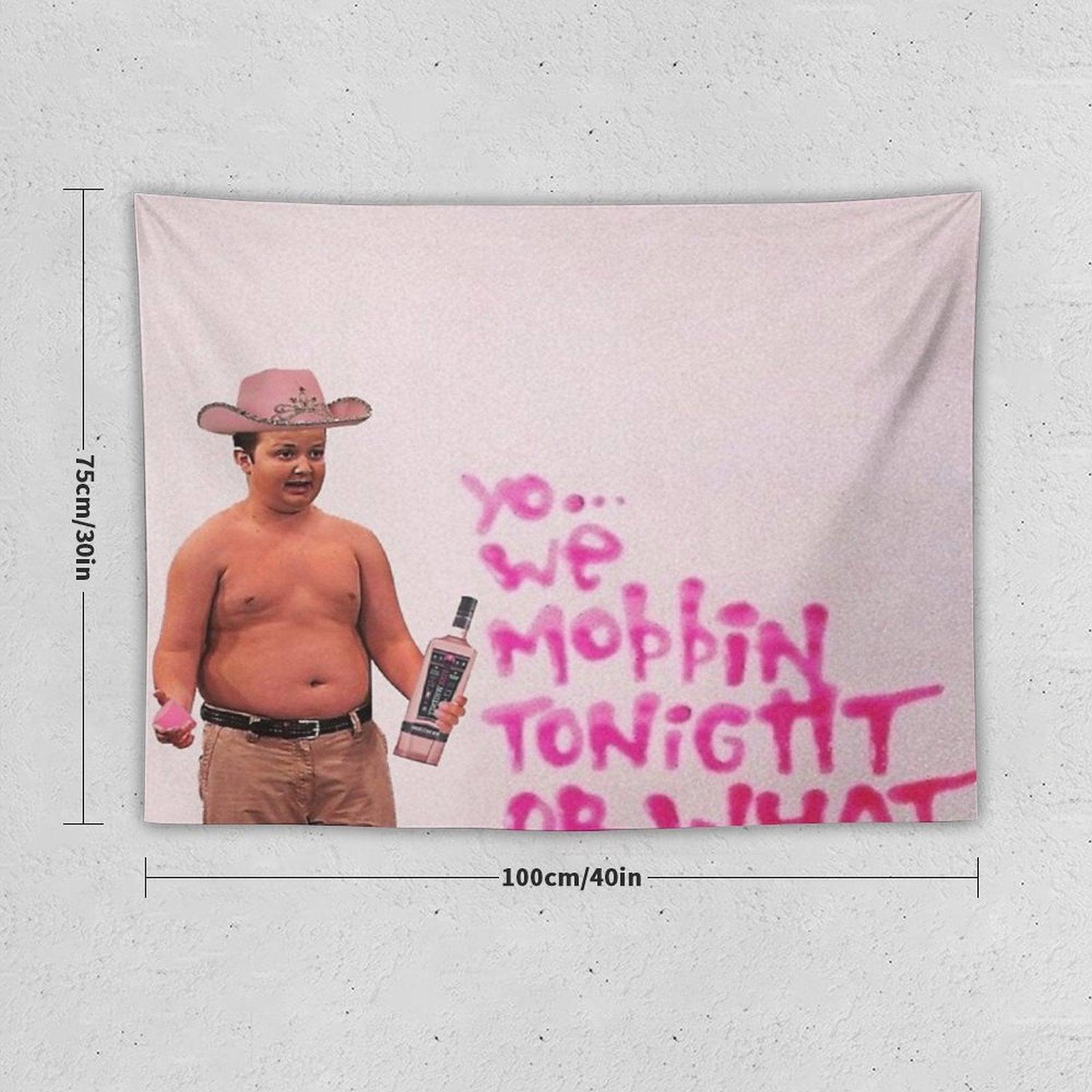 Gibby Pink Cowboy Hat Mobbin Or What Tapestry