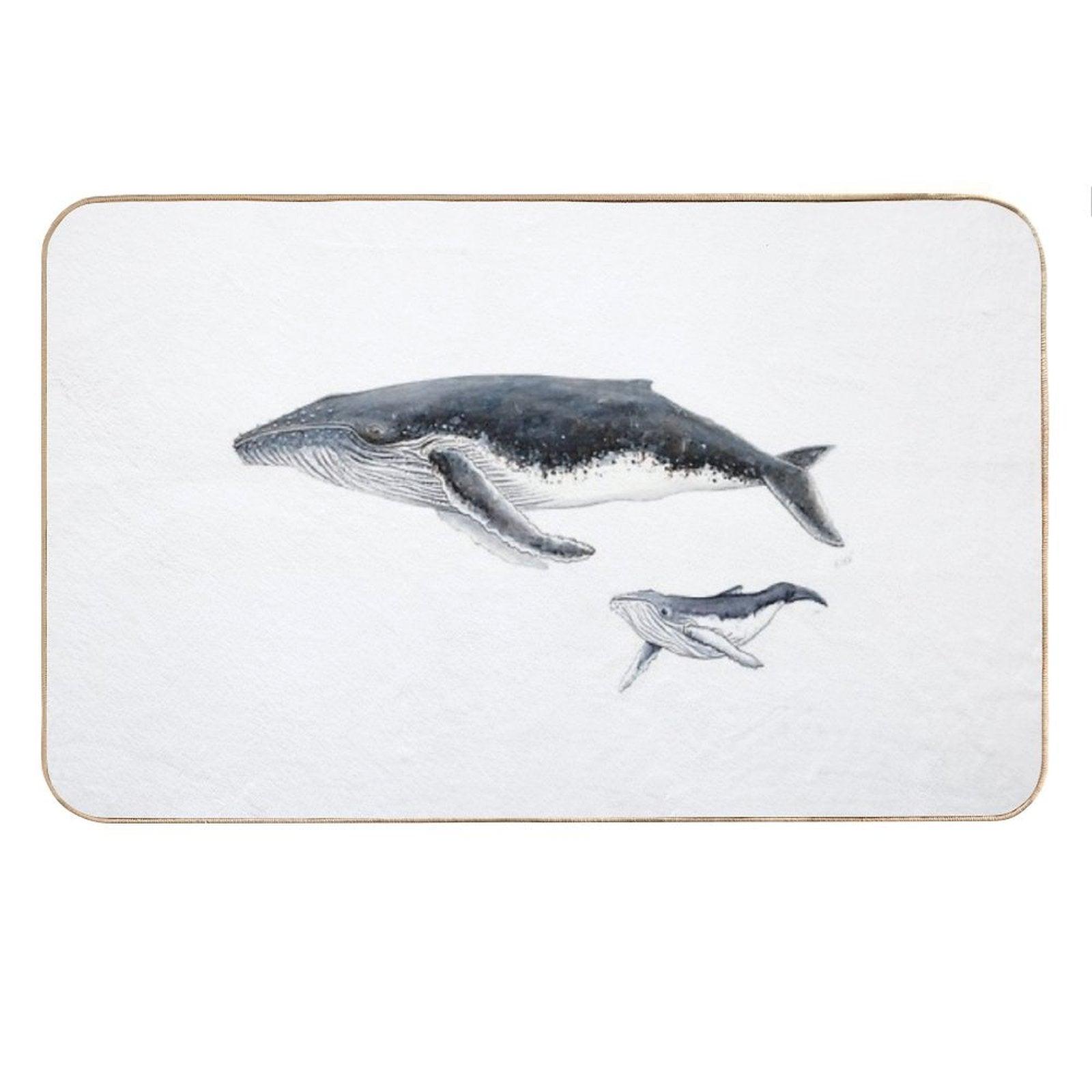 Humpback Whale Mother And Baby Whale Megaptera Novaeangliae Bath Mat