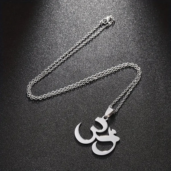 Titanium Steel Om Yoga Pendant Necklace - Fashionable Water-Resistant Chain Jewelry for Men and Women