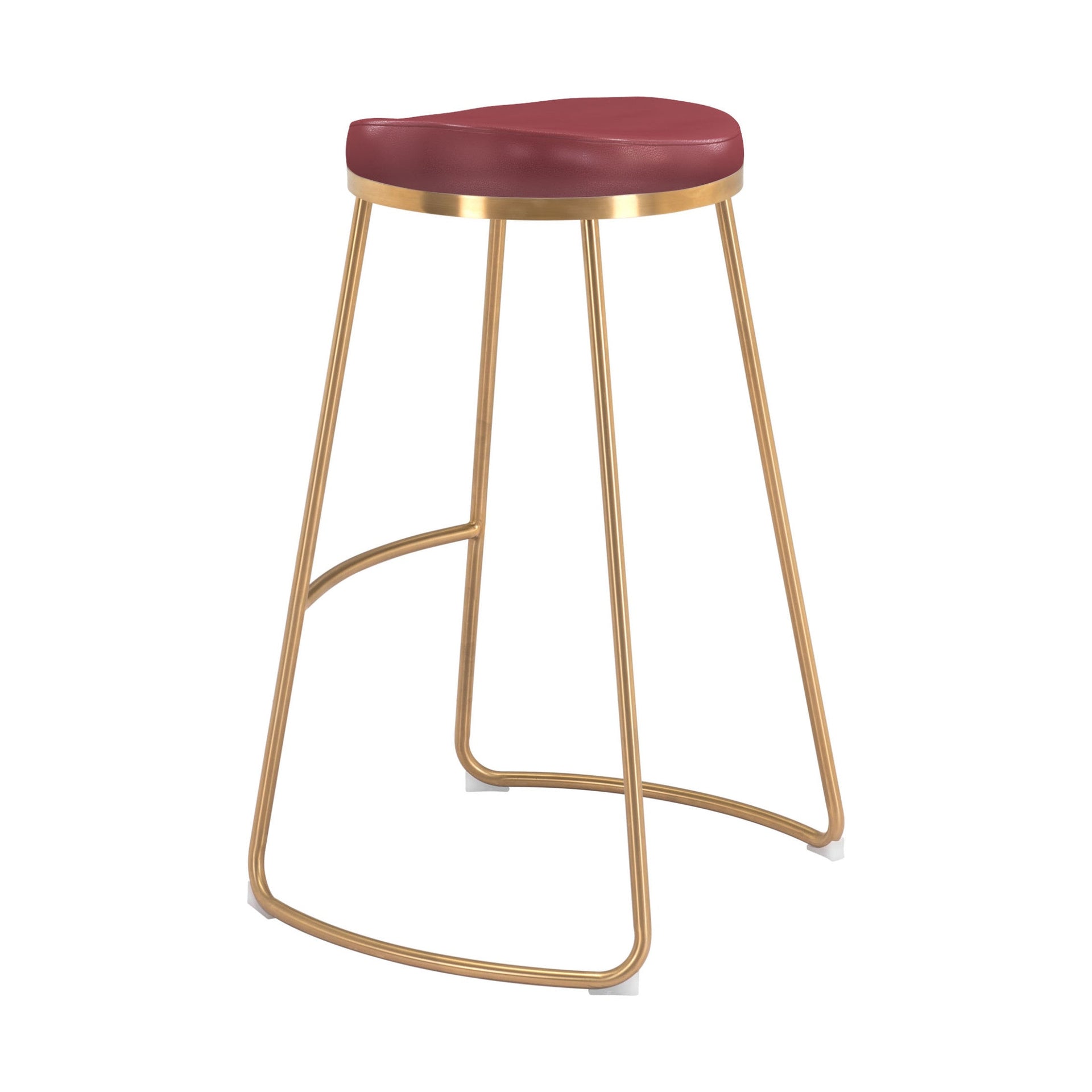 Bree Barstool (Set of 2) Burgundy & Gold