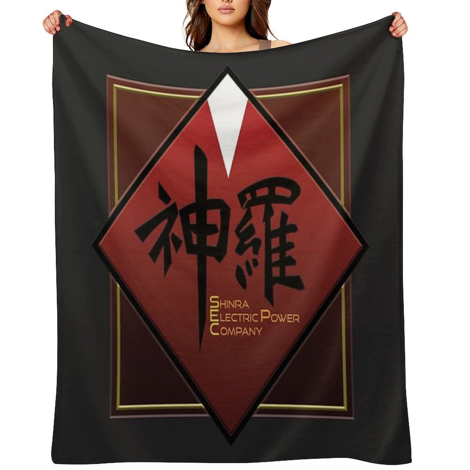 Shinra Electric Power Company Final Fantasy 7 神羅 Easy Care Throw Blanket