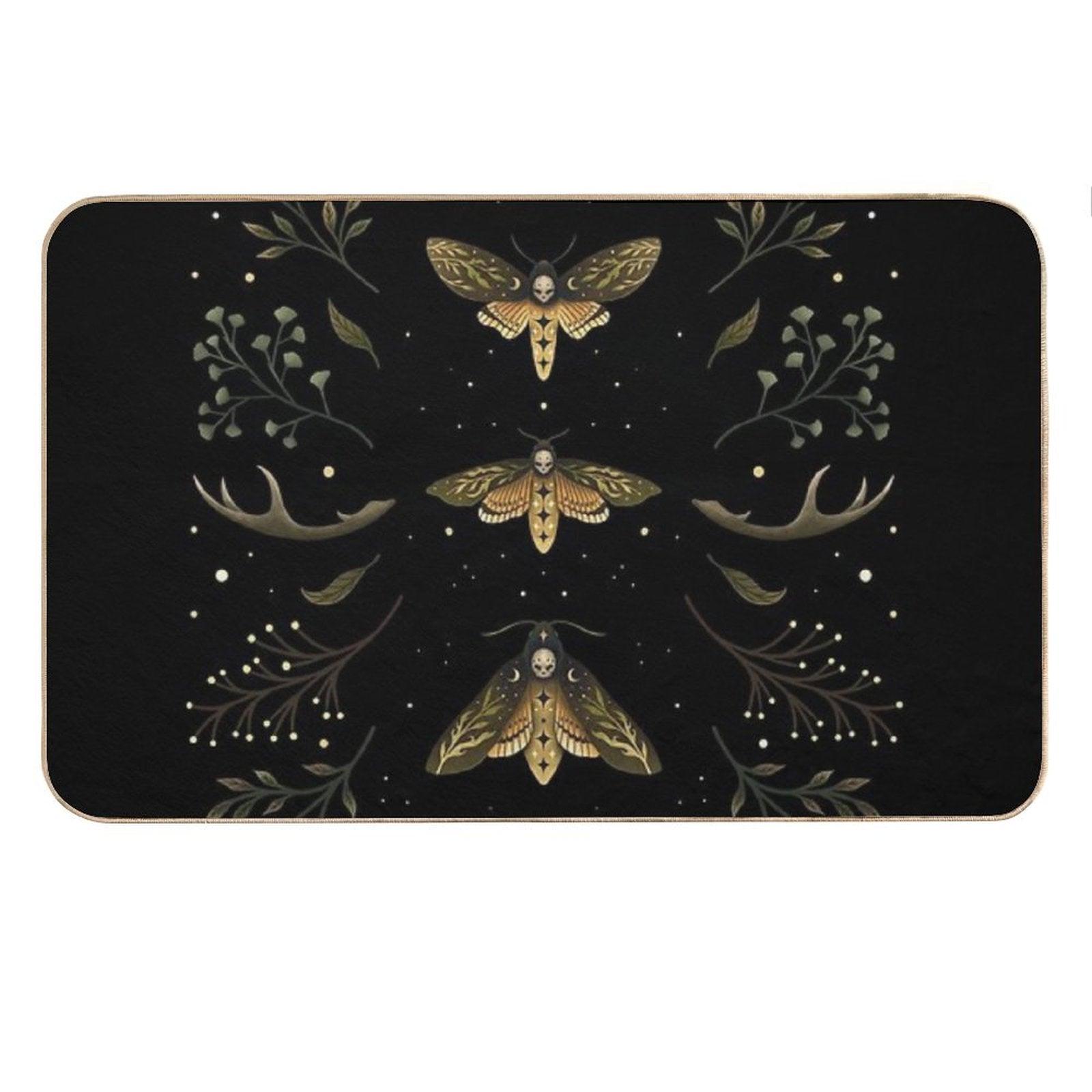 Death Head Moths Night Bath Mat
