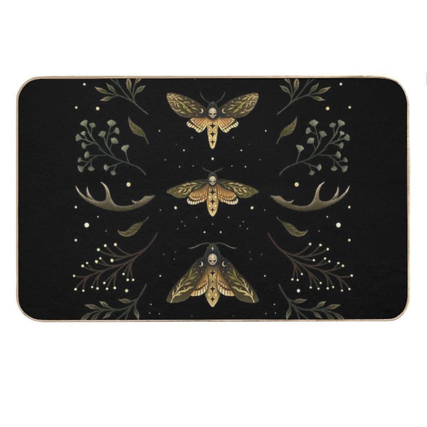 Death Head Moths Night Bath Mat