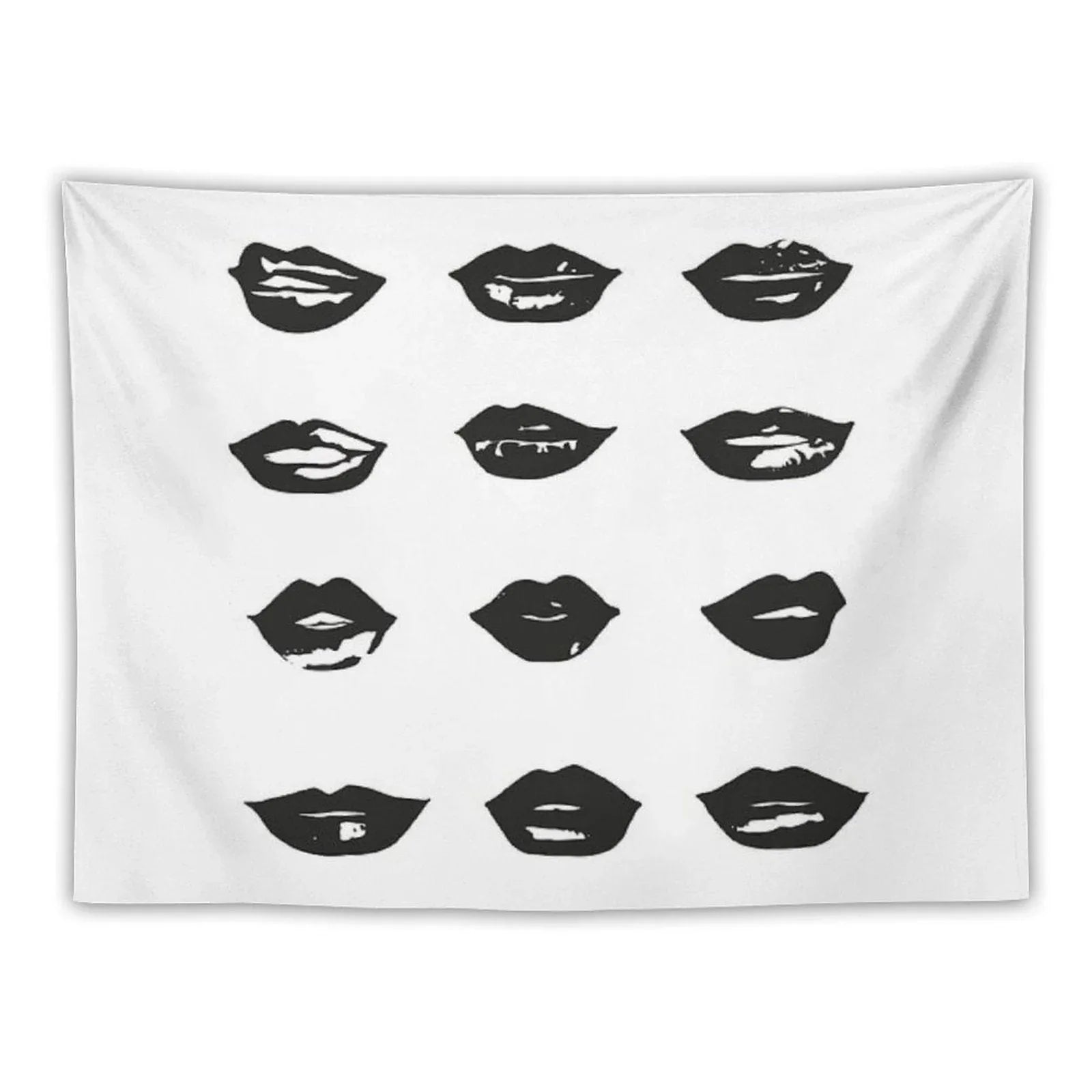 Kiss Kiss in Black And White Tapestry