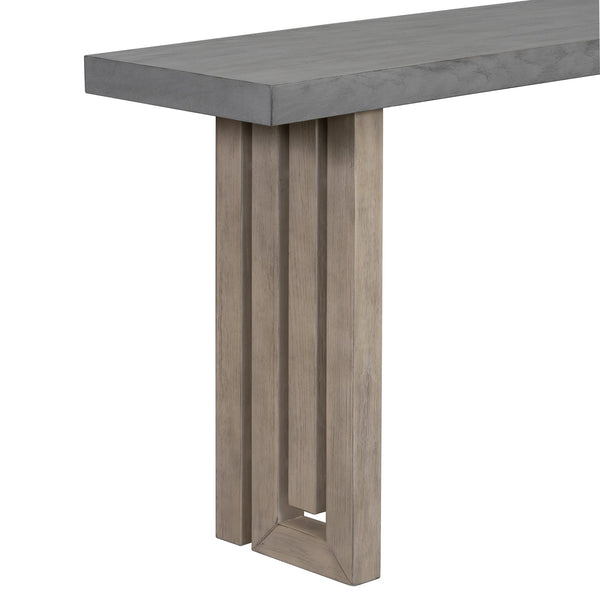 Uniquely Designed Oak Veneer Console Table with Distinctive Side Shapes