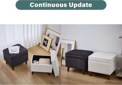 Storage Ottoman With Adjustable Lid Footrest Charcoalgray