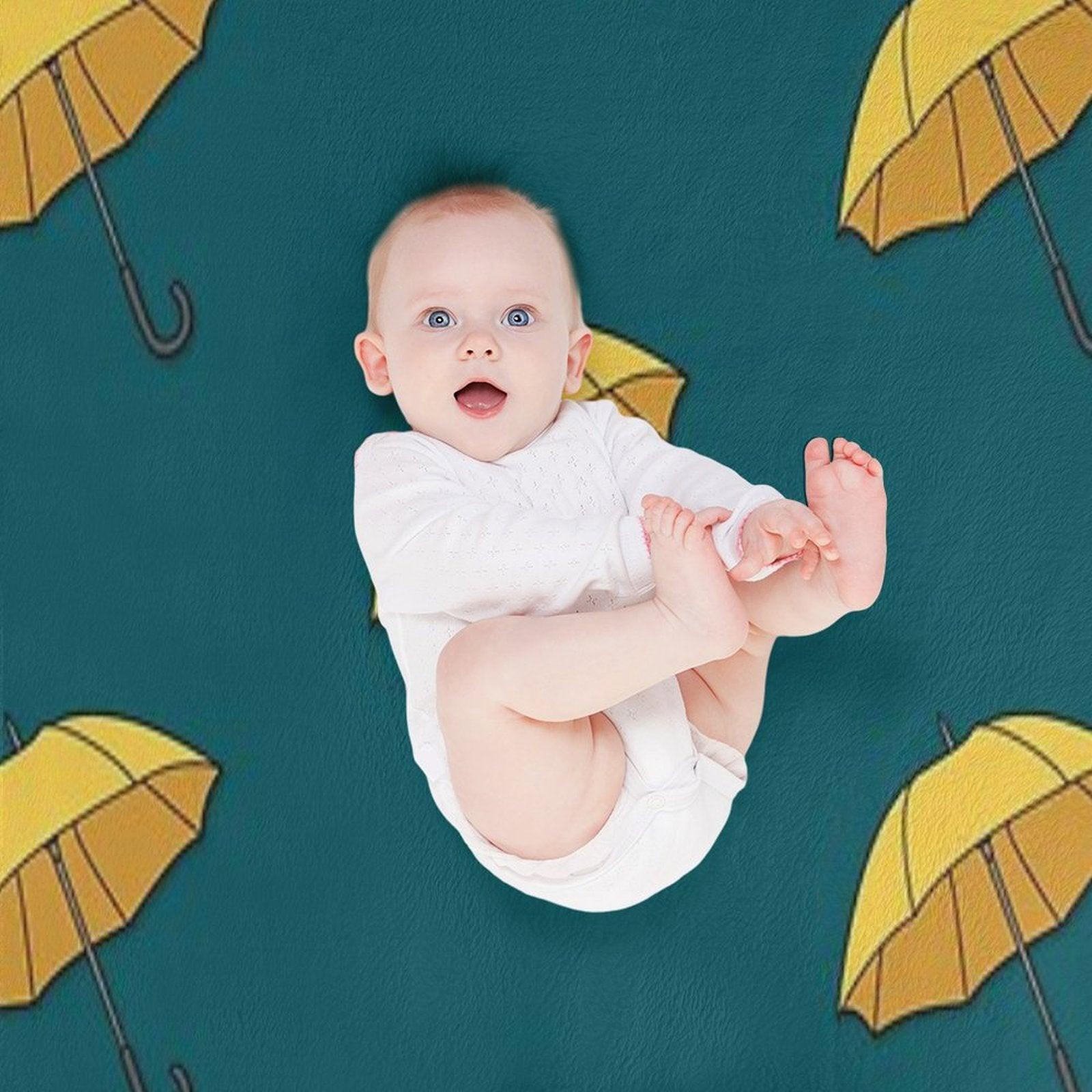 Yellow Umbrella Throw Blanket