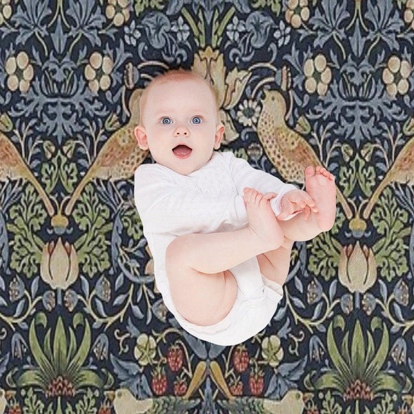 William Morris Strawberry Thief Pattern Throw Blanket