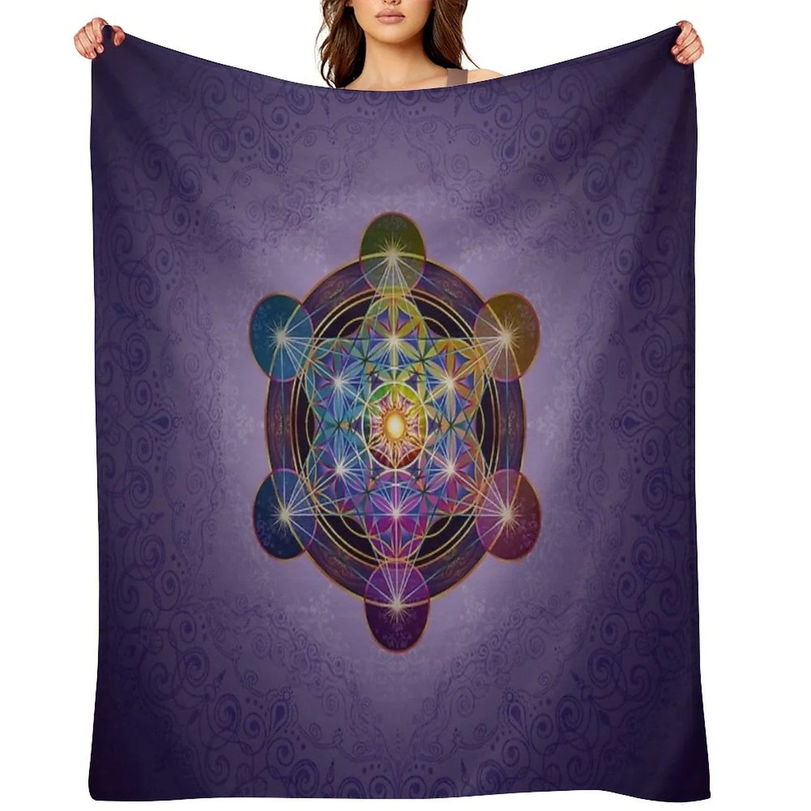 Metatron's Cube Merkabah Throw Blanket
