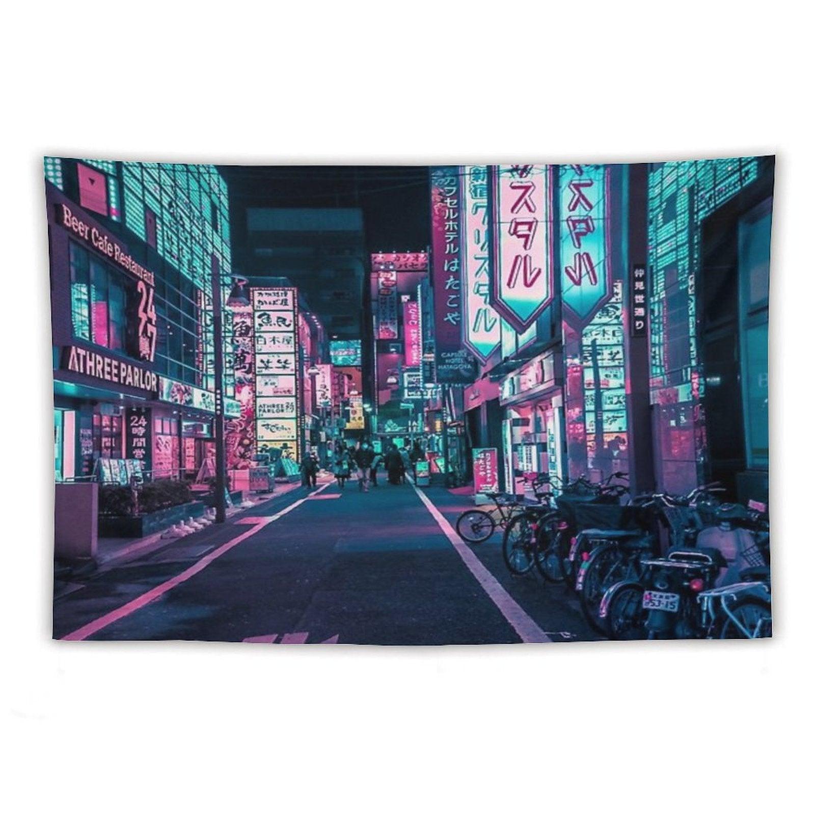 Tokyo - A Neon Wonderland Tapestry