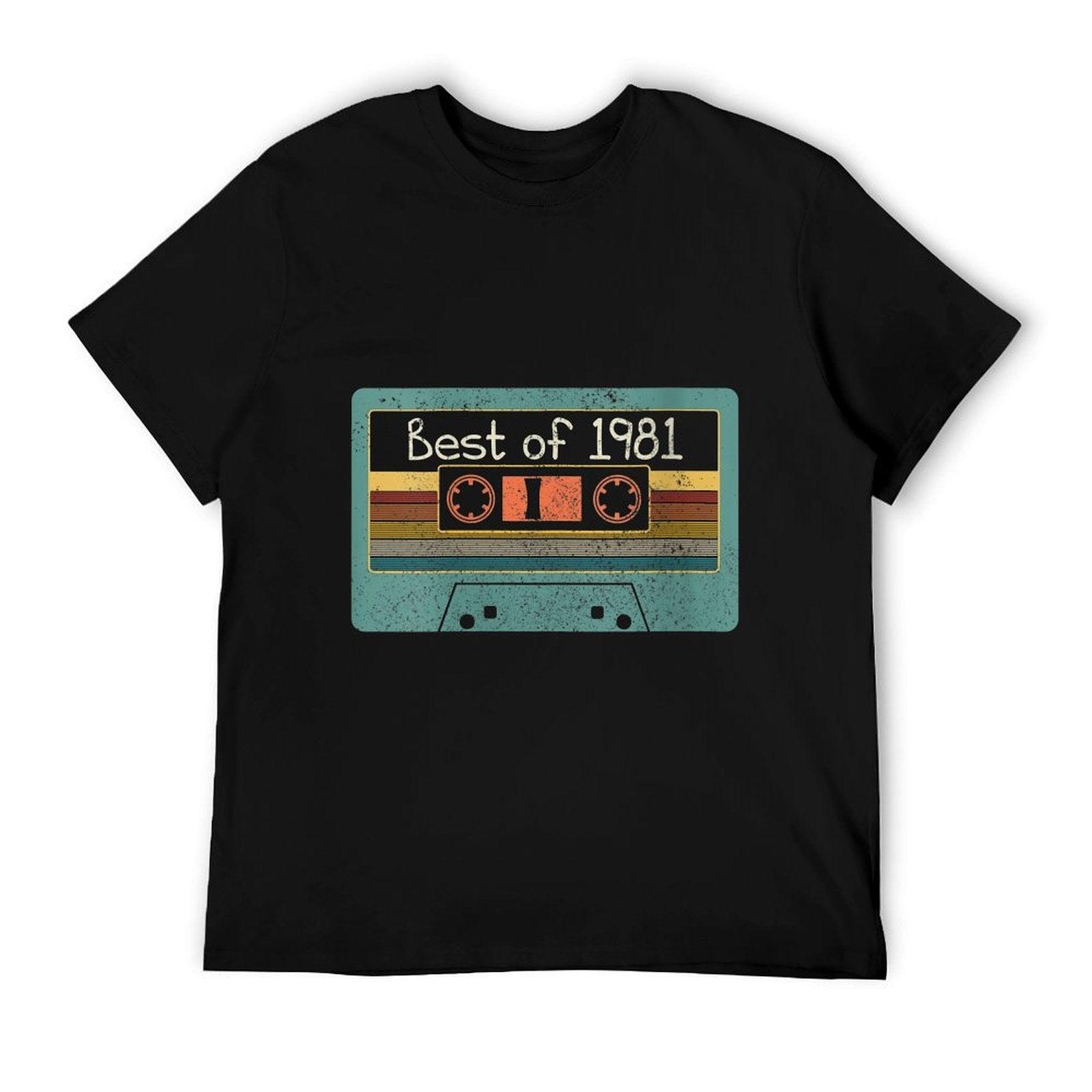 Womens 40th Birthday Gift Vintage Best Of 1981 Cassette Tape Funny  Heathered Texture T-Shirt