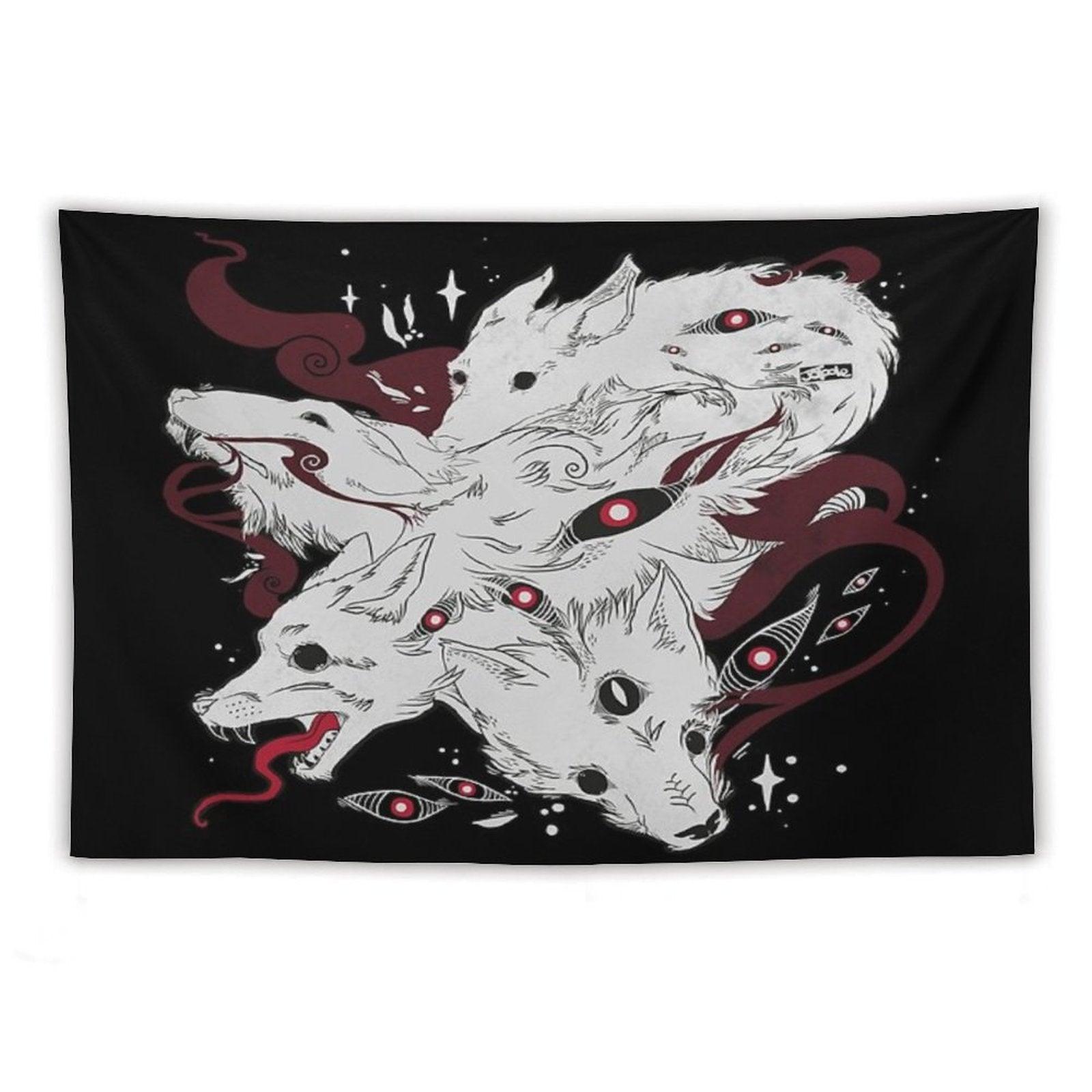 Wild Wolves With Many Eyes Tapestry