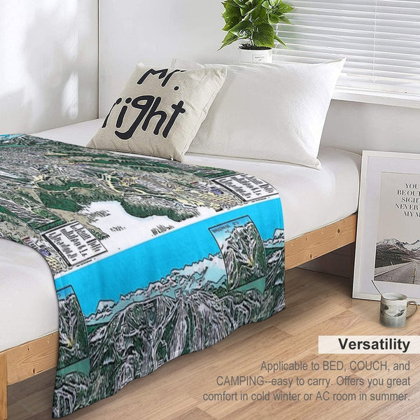 Steamboat Ski Map Durable Throw Blanket