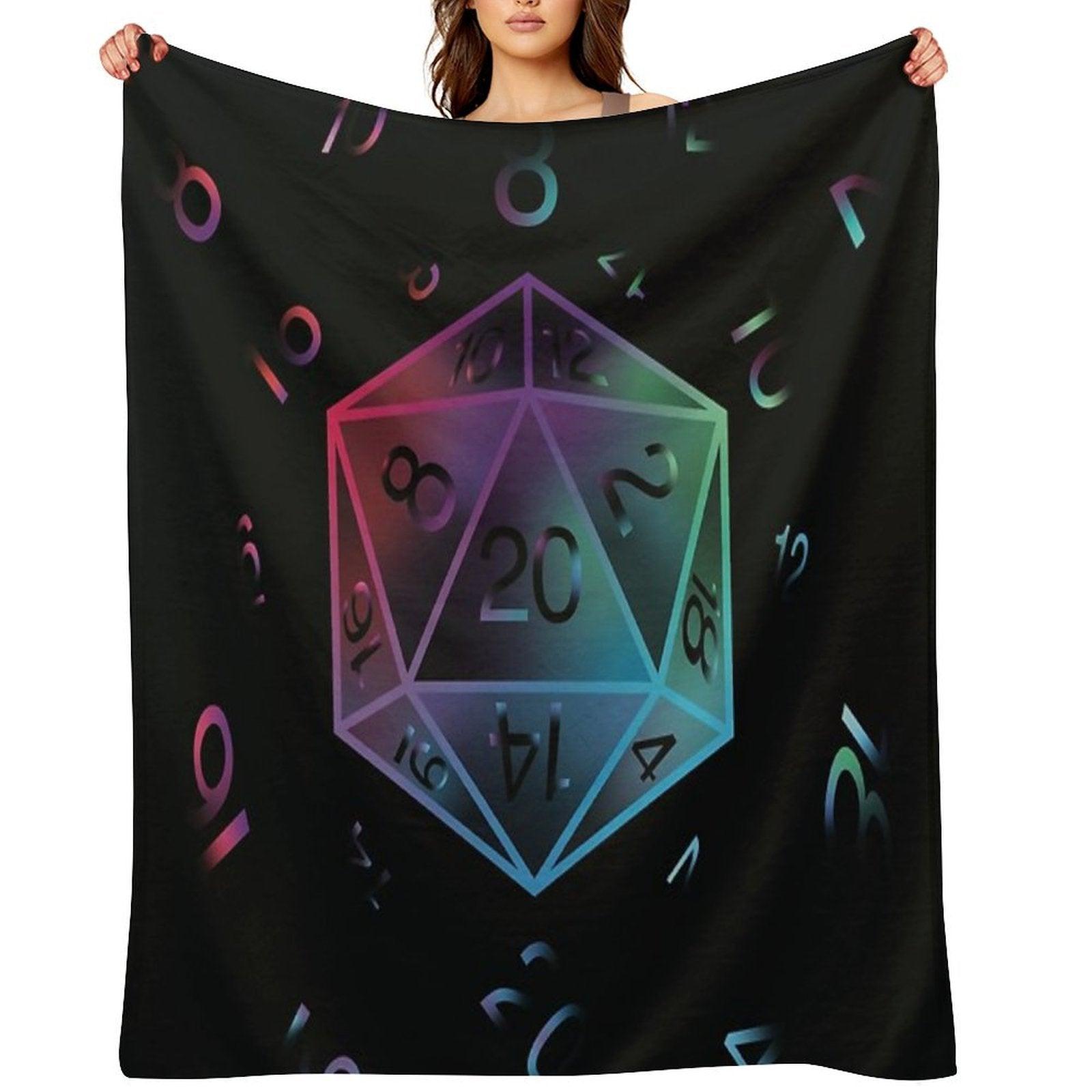 D20 Dungeons And Dragons Dice Throw Blanket
