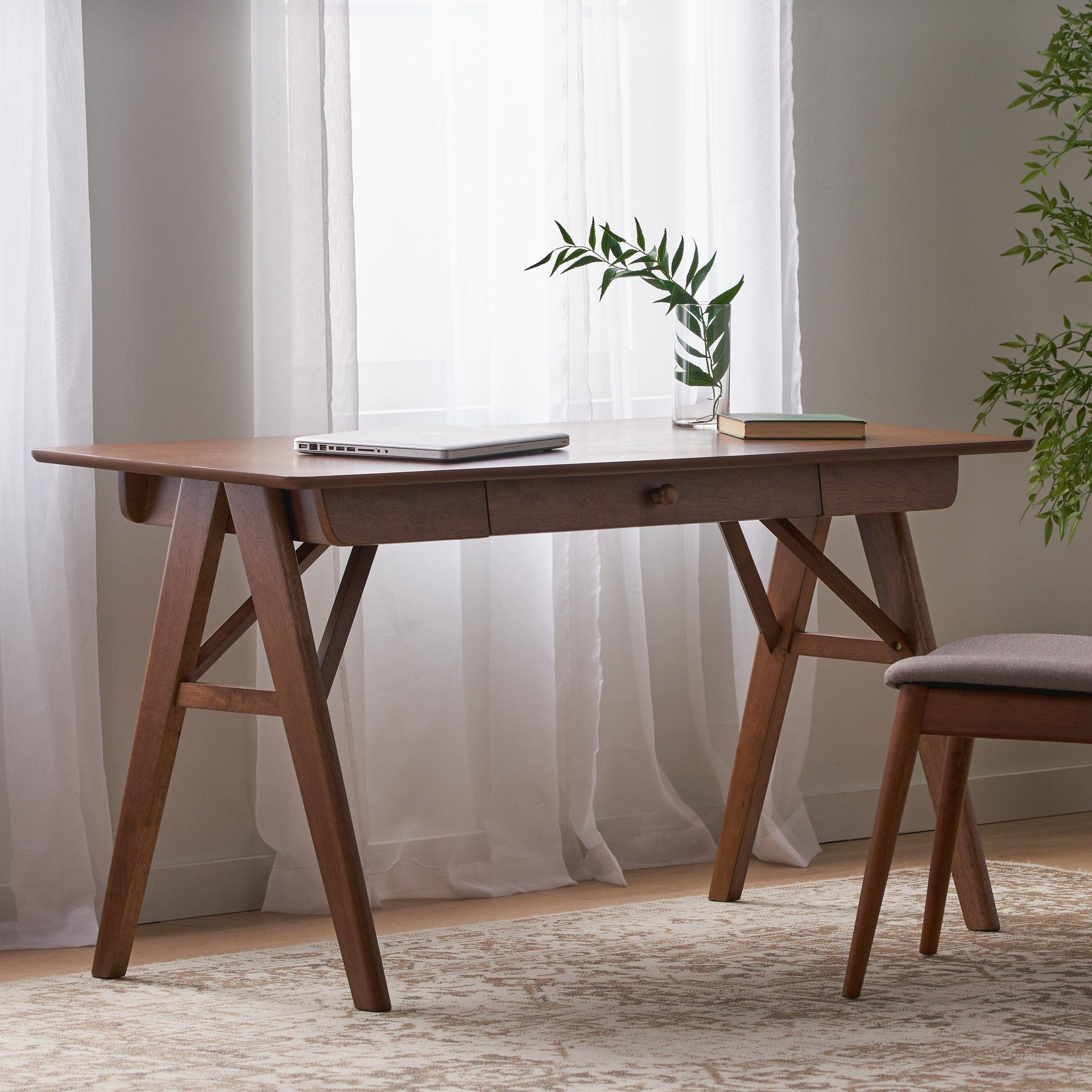 Modern Wood Desk with Drawers