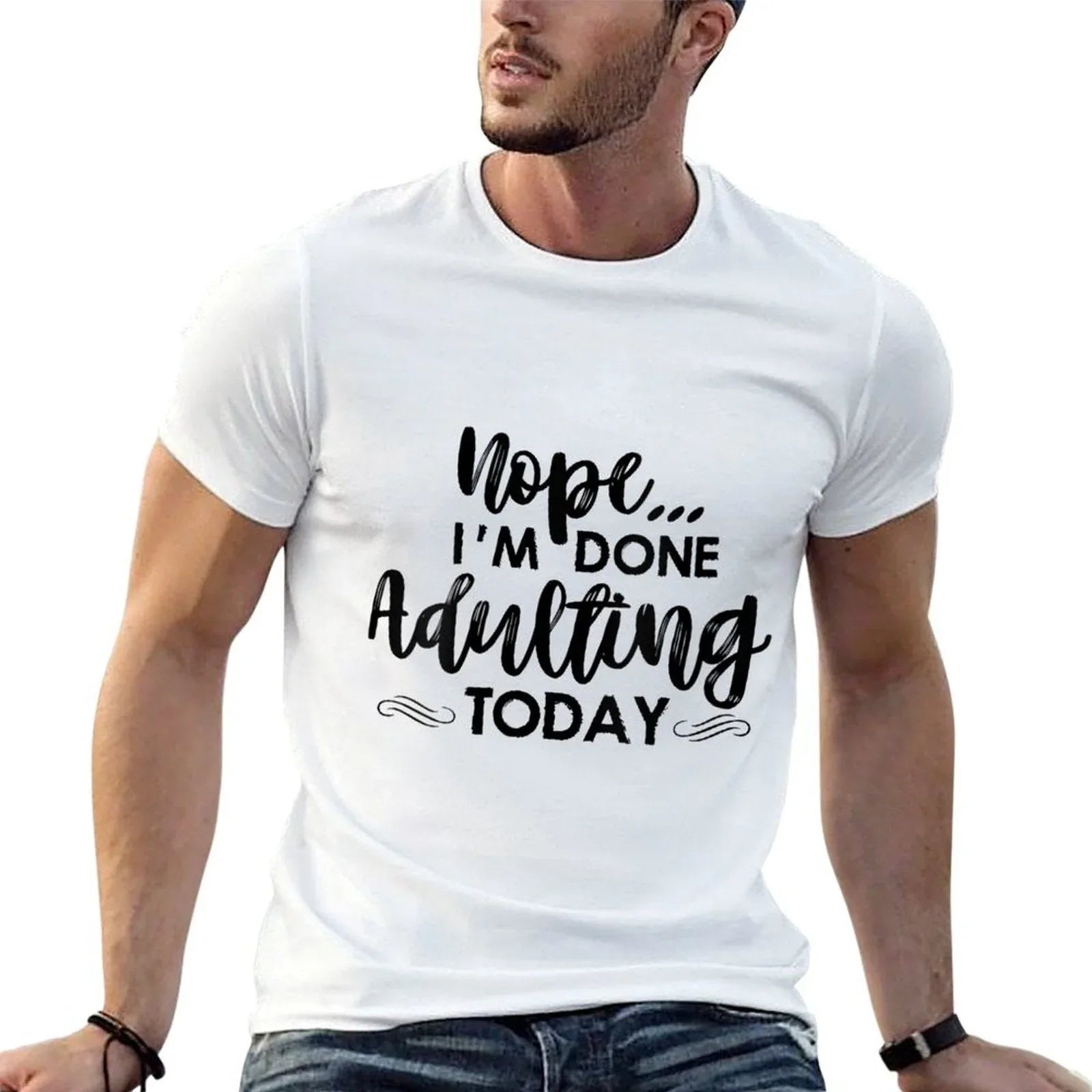 Womens Nope, Im Done Adulting Today! Funny  Vintage-inspired T-Shirt
