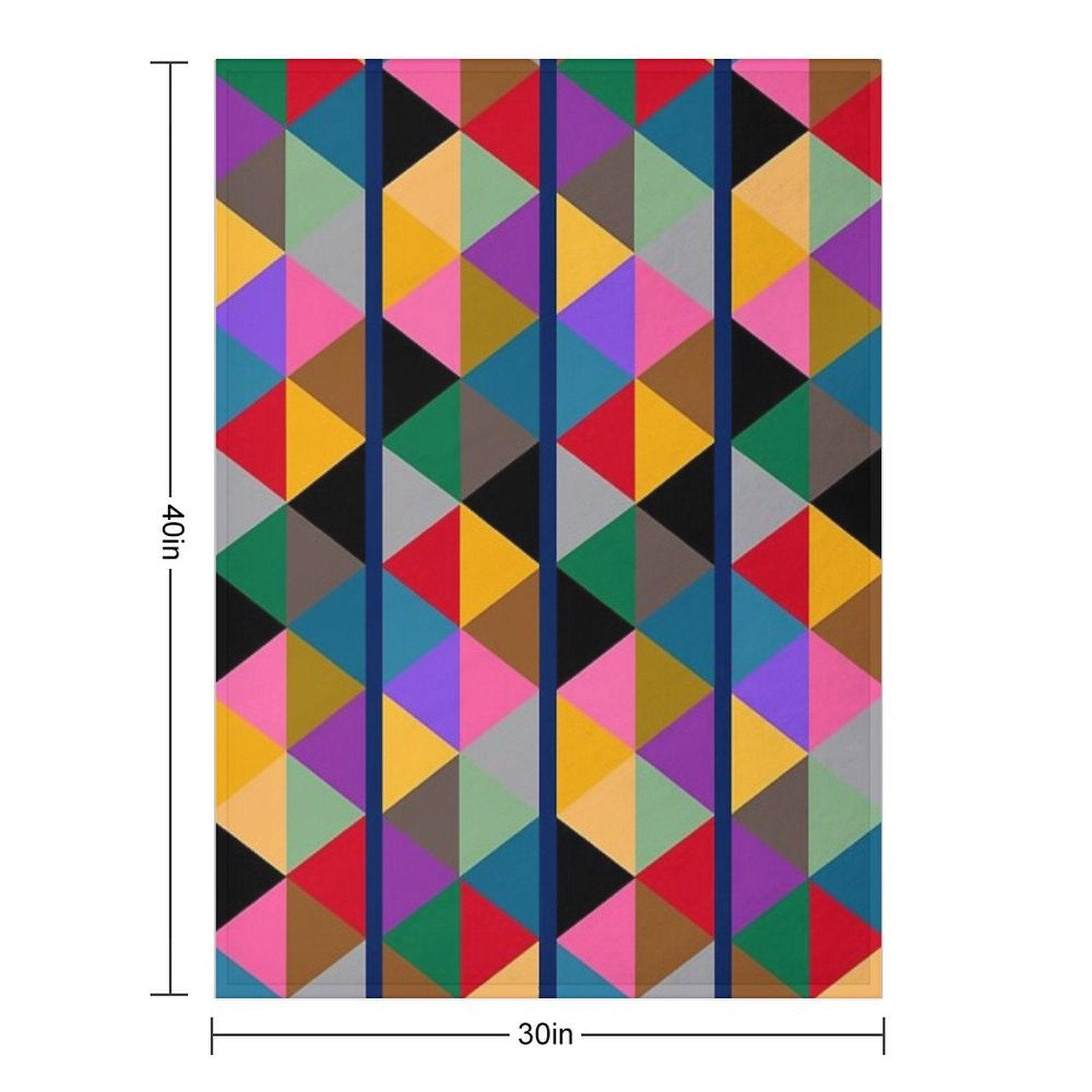 Geometric Bright Multi Colour Pattern Throw Blanket