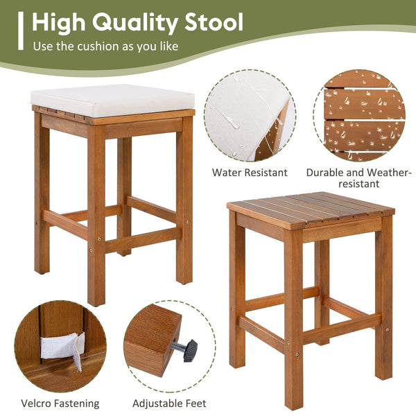 5 Piece Acacia Wood Outdoor Bar Set