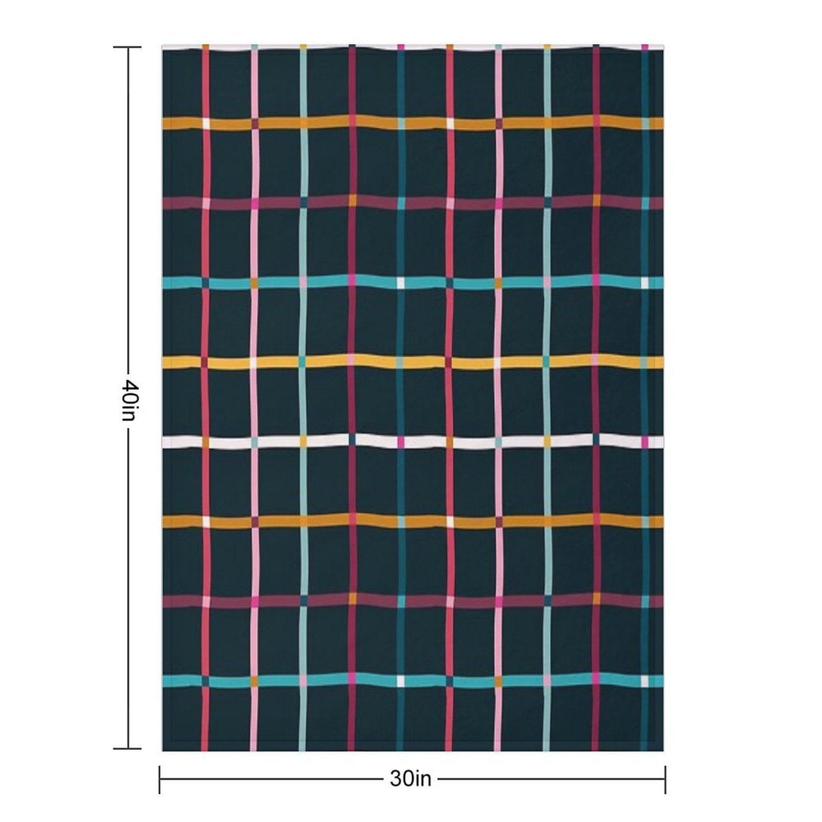 Hand Drawn Plaid Pattern Throw Blanket