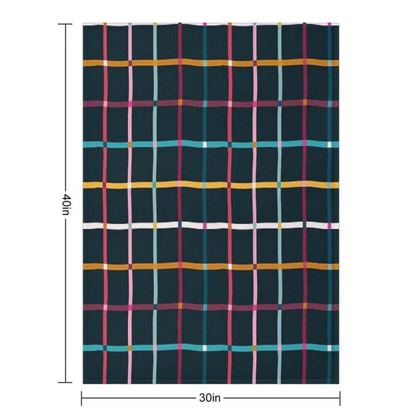 Hand Drawn Plaid Pattern Throw Blanket
