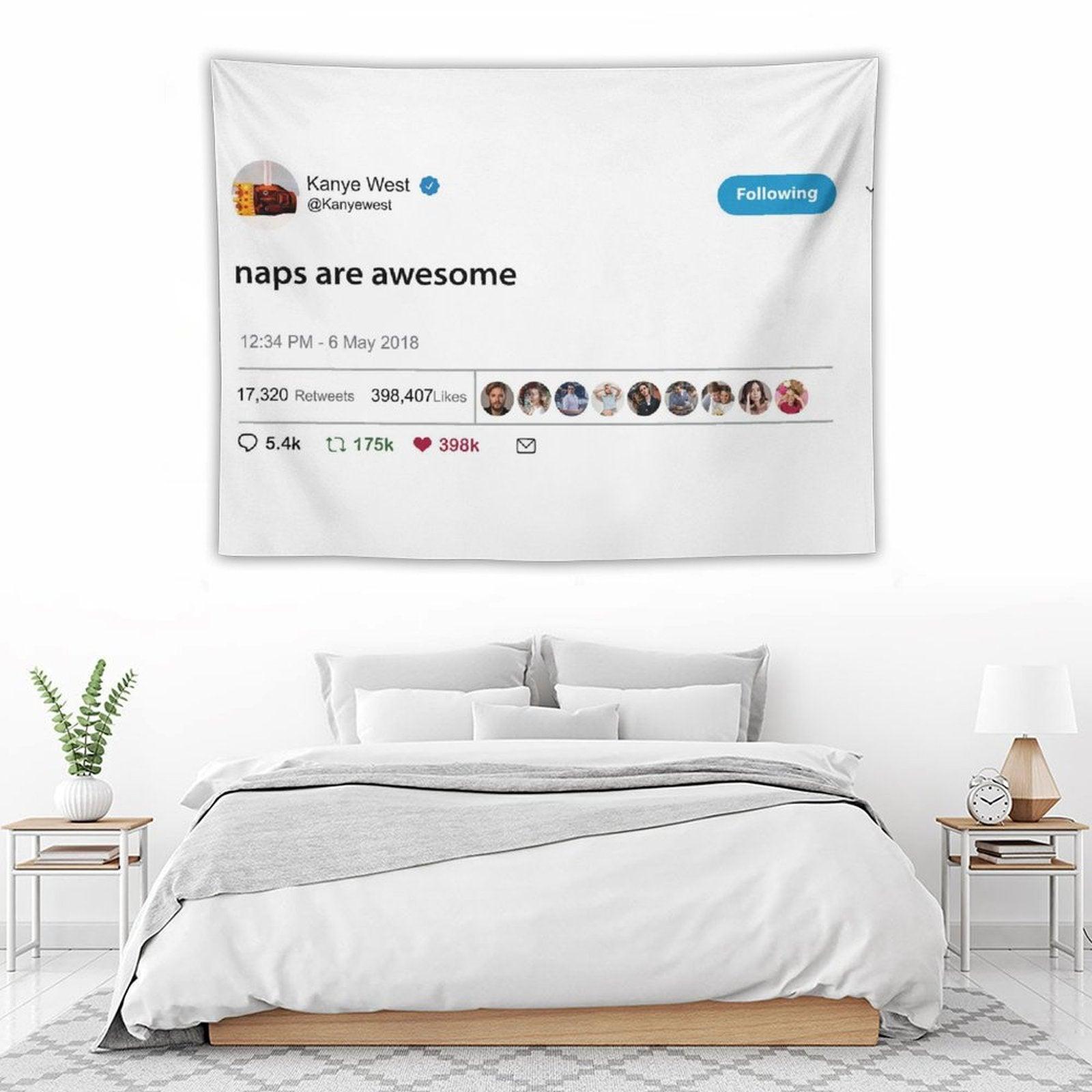 Kanye West Rapper Naps Are Awesome Tapestry