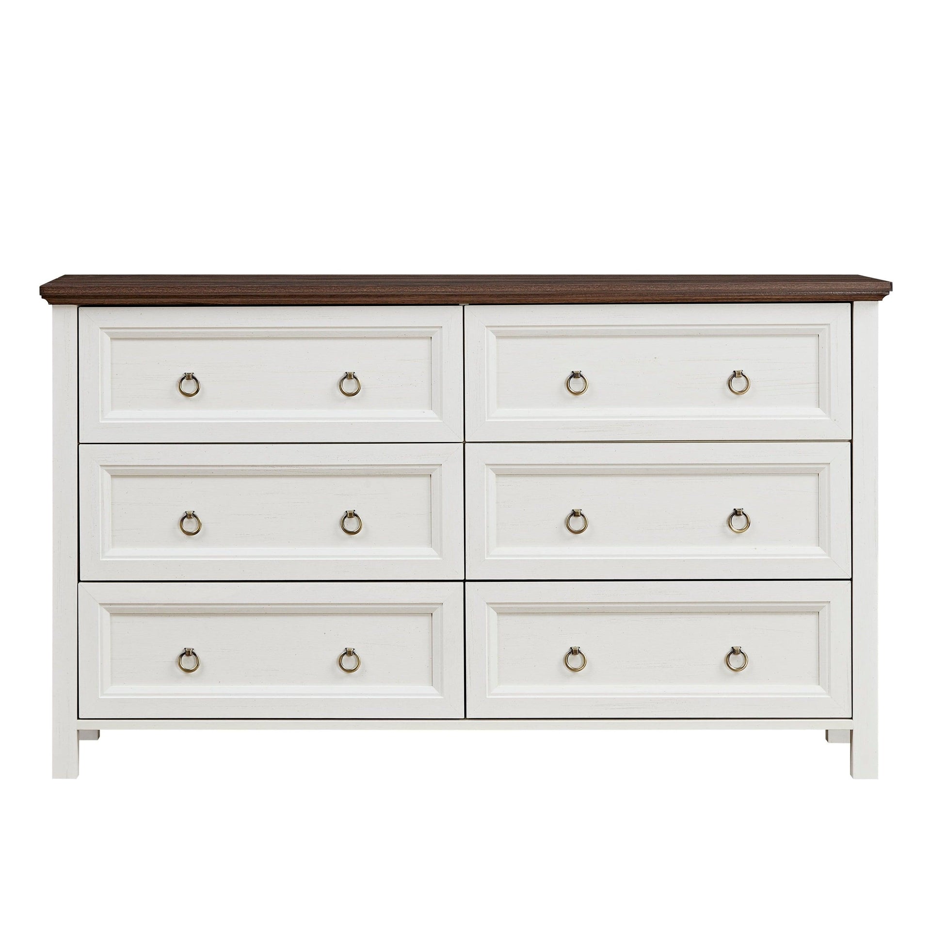 Farmhouse 6 Drawers Dresser for Bedroom,