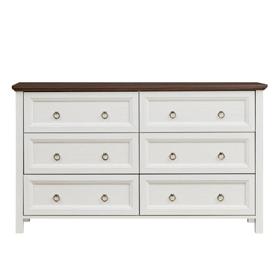 Farmhouse 6 Drawers Dresser for Bedroom,
