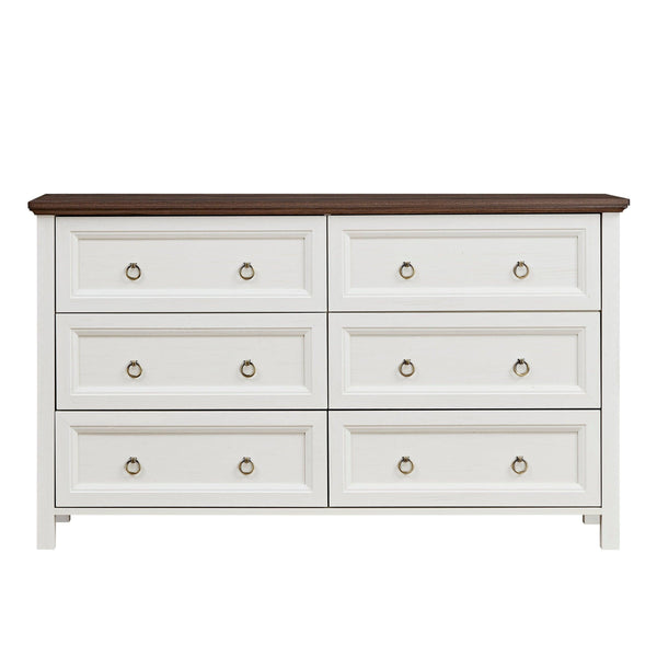 Farmhouse 6 Drawers Dresser for Bedroom,