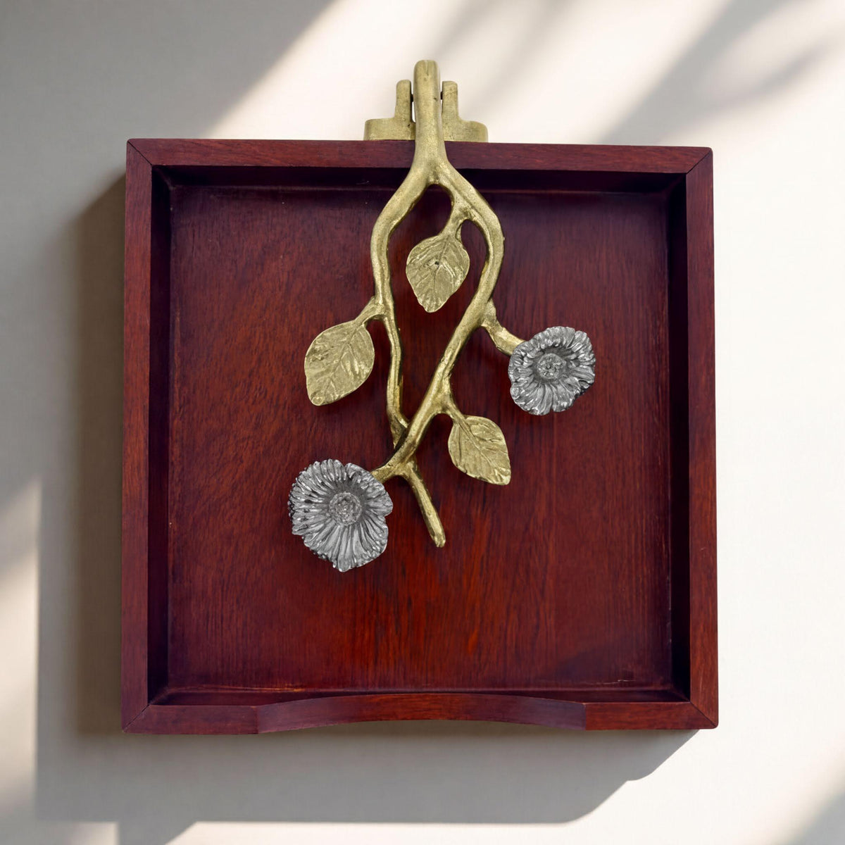 Wooden Napkin Holder – Silver Gold, Pivot Arm