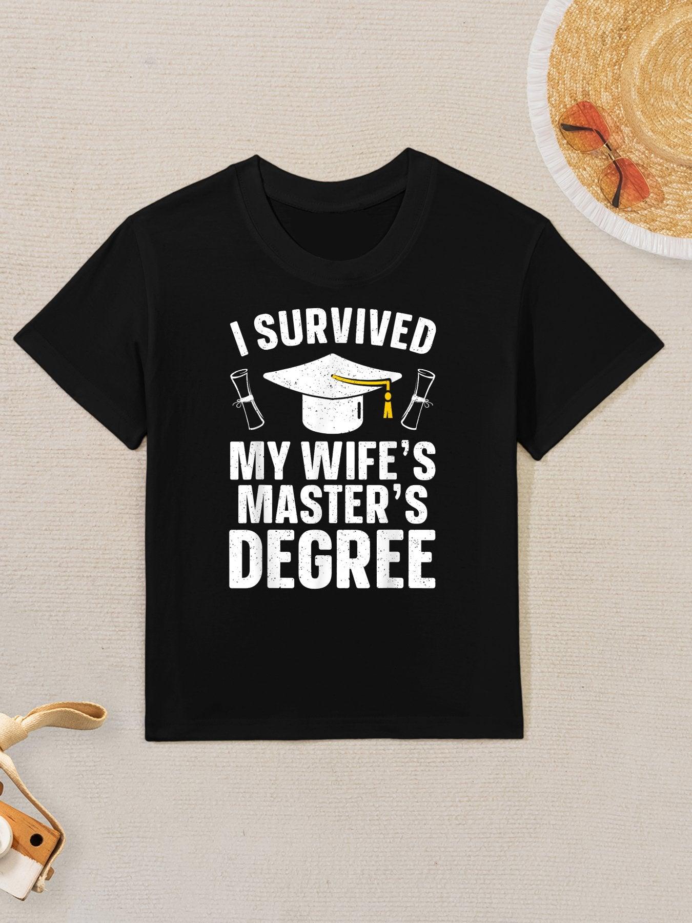 Masters Degree Graduation Art For Men Husband Masters Degree Kids T-Shirt