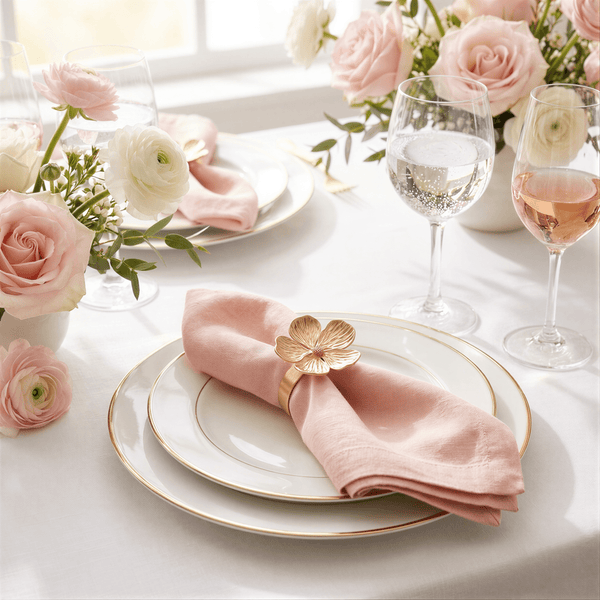 Gold Floral Napkin Rings – Golden Elegance