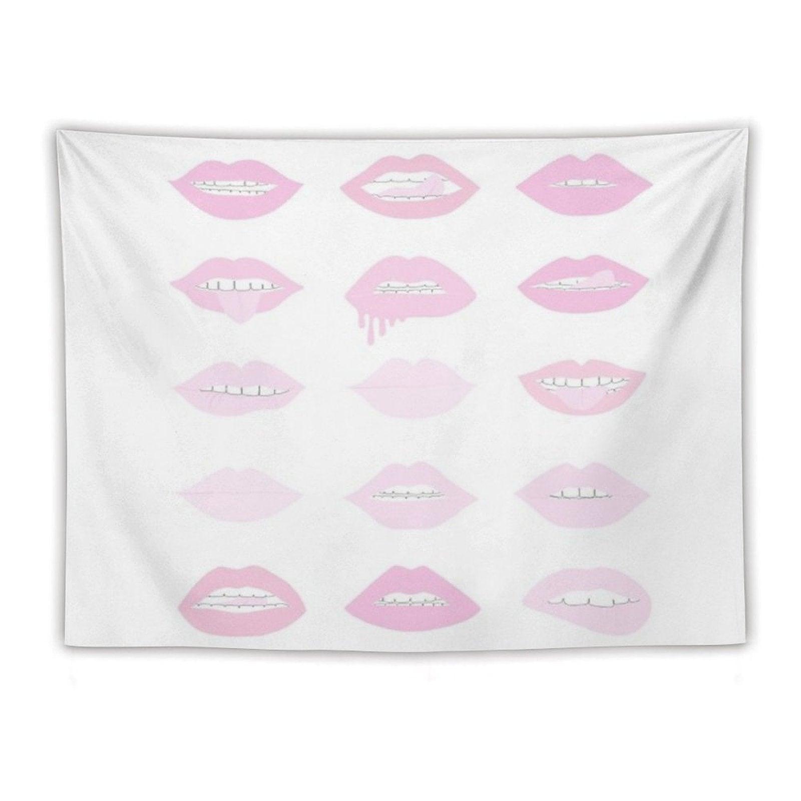 Pink And Blush Lipstick Lips Tapestry