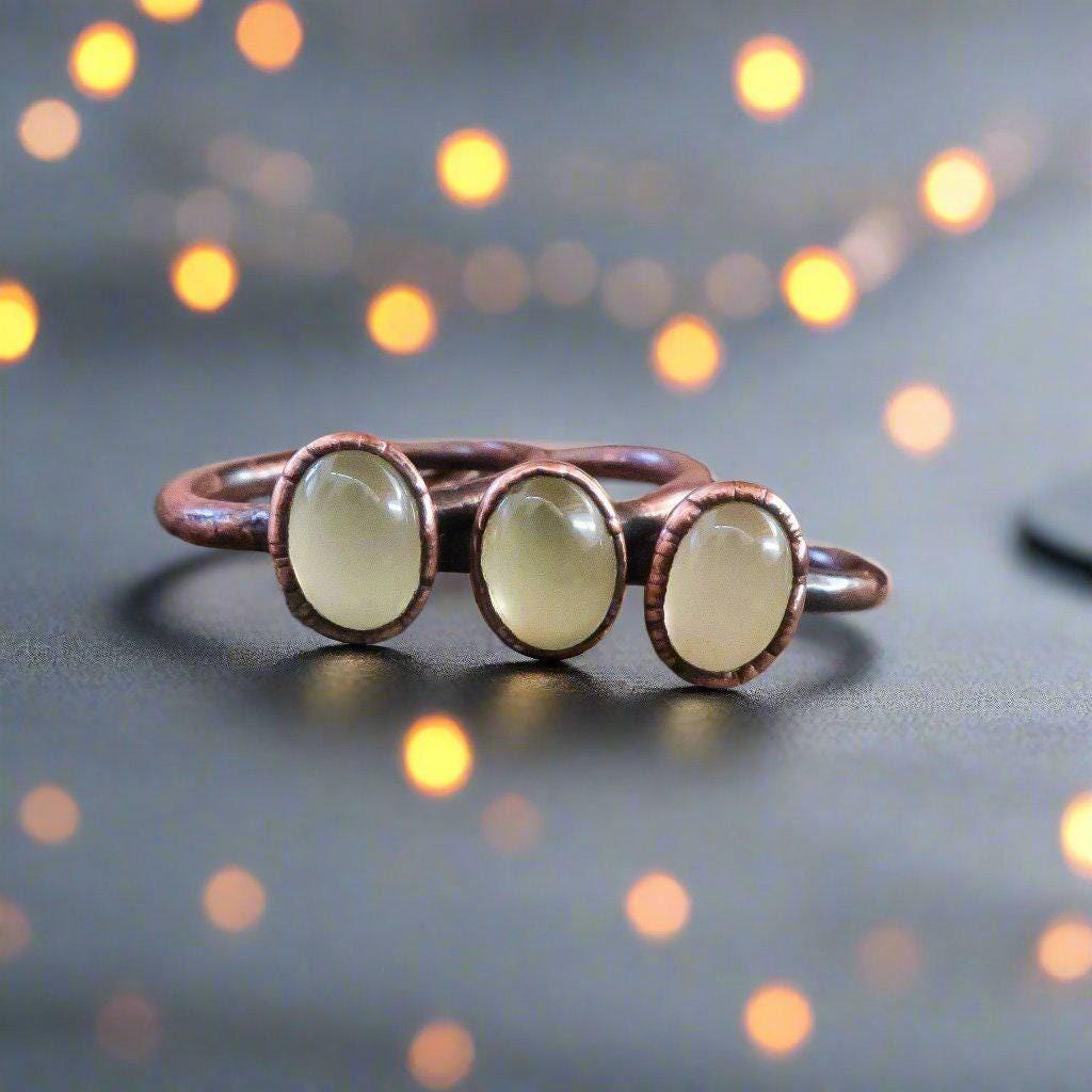 Copper Prehnite Ring Embracing Inner Peace | By Blackbird & Sage
