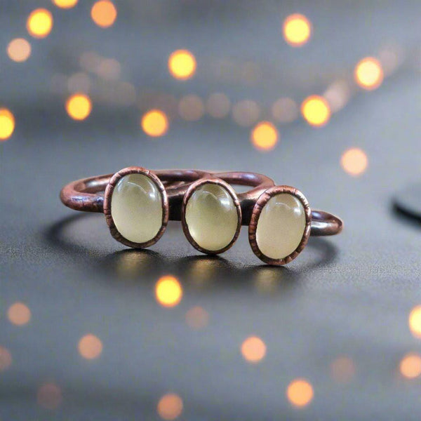 Copper Prehnite Ring Embracing Inner Peace | By Blackbird & Sage