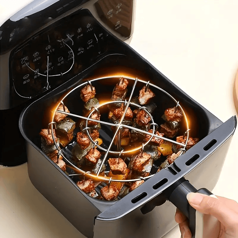 3-in-1 Air Fryer Grill – Vertical Kebab & BBQ, Oil-Free Cooking!