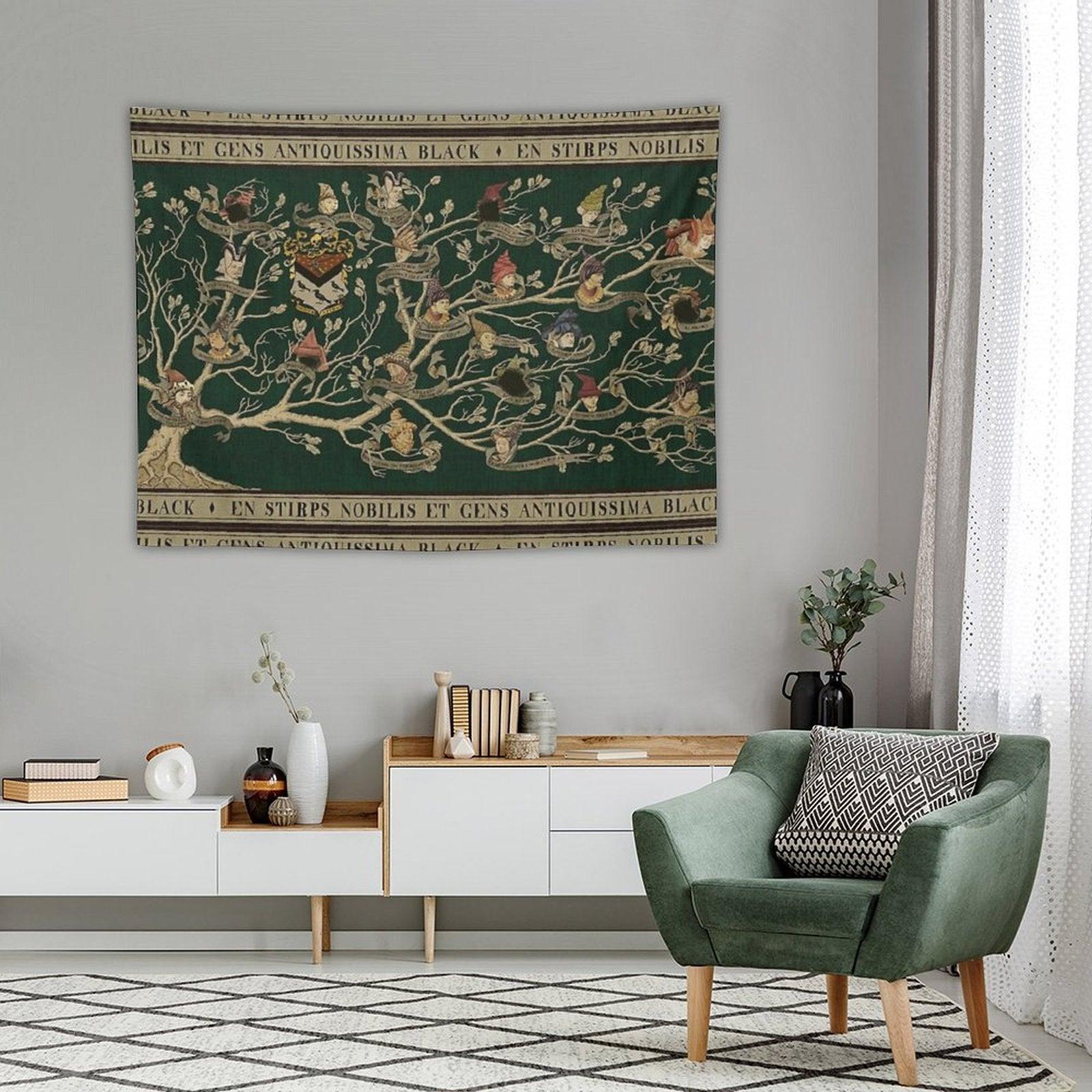 Noble House of Black Family Tree Tapestry