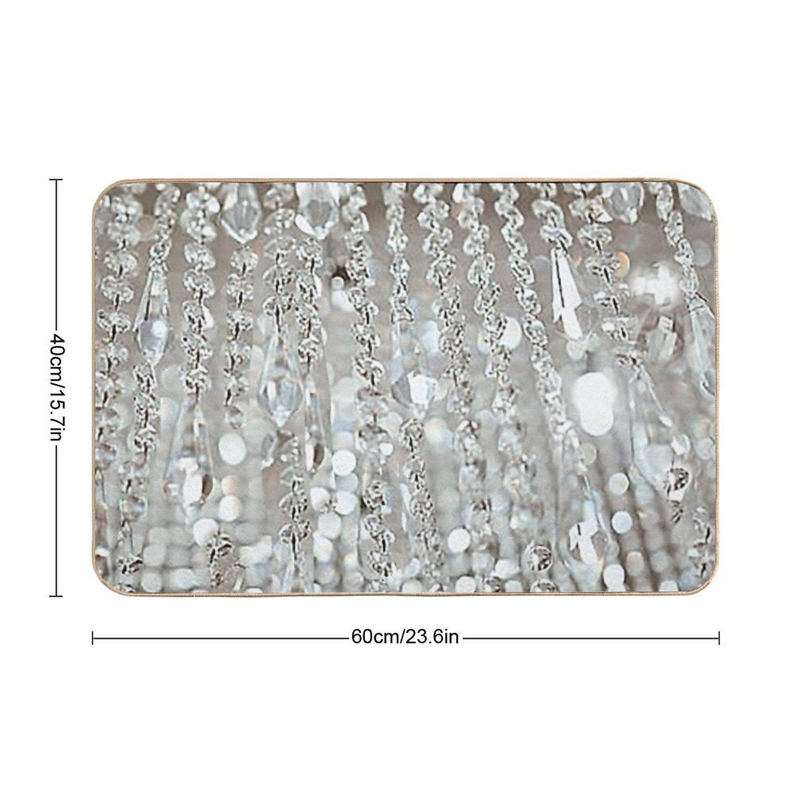 Photographic Image of Chandelier of Crystals And Light Bath Mat