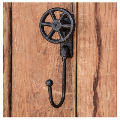 Industrial Cast Iron Valve Wheel Wall Hook