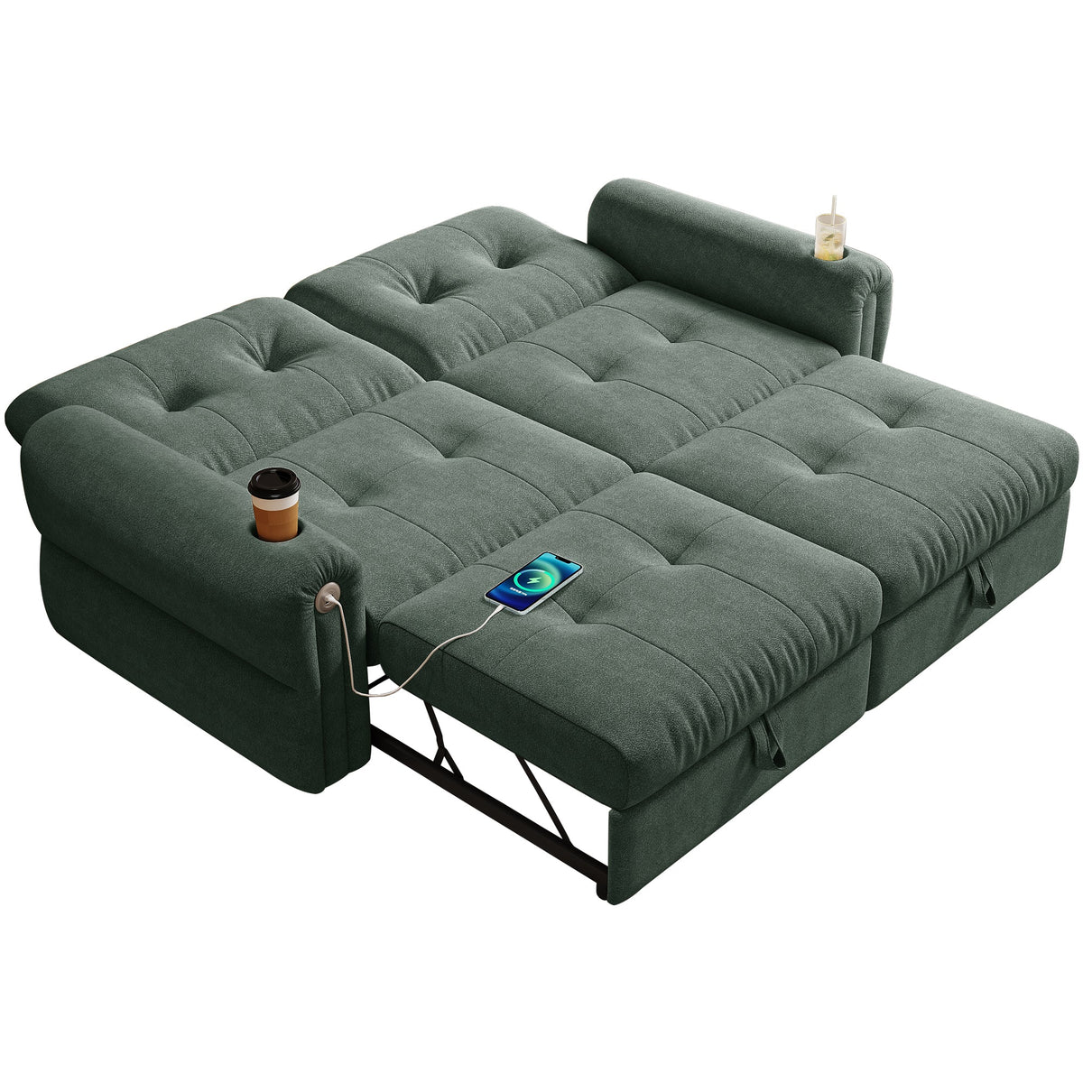 77-Inch Multi-Functional Convertible Sofa Bed