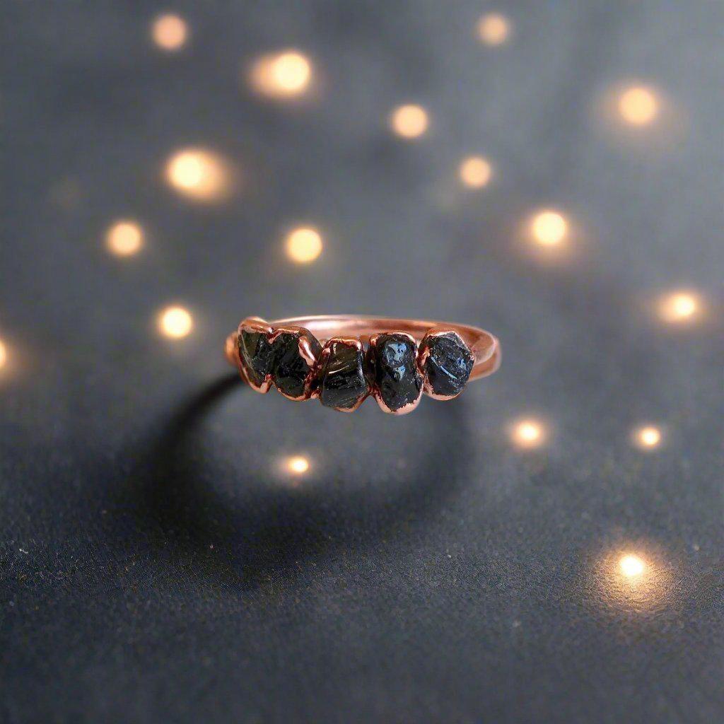 Copper Black Tourmaline Ring Grounding Embrace| By Blackbird & Sage