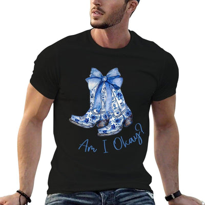 Am I Okay Boot Cowgirl Coquette Bow Women Girl  Durable T-Shirt