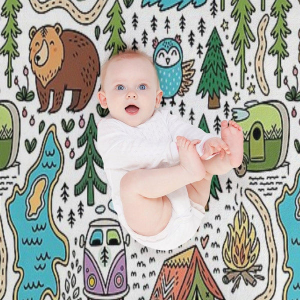 Happy Map Throw Blanket