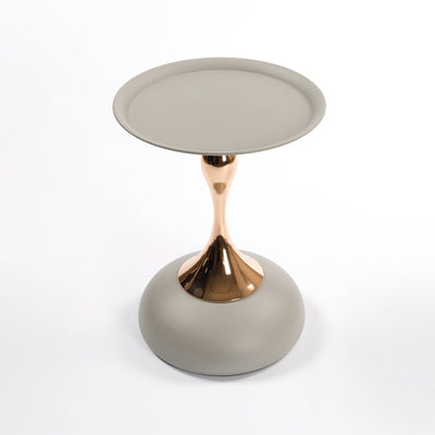 Mermaid Tail End Coffee Table Round Side Table, Modern Metal Pedestal