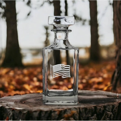 Whiskey Decanter – 26oz Bourbon Square Glass Bottle by Texan Customs