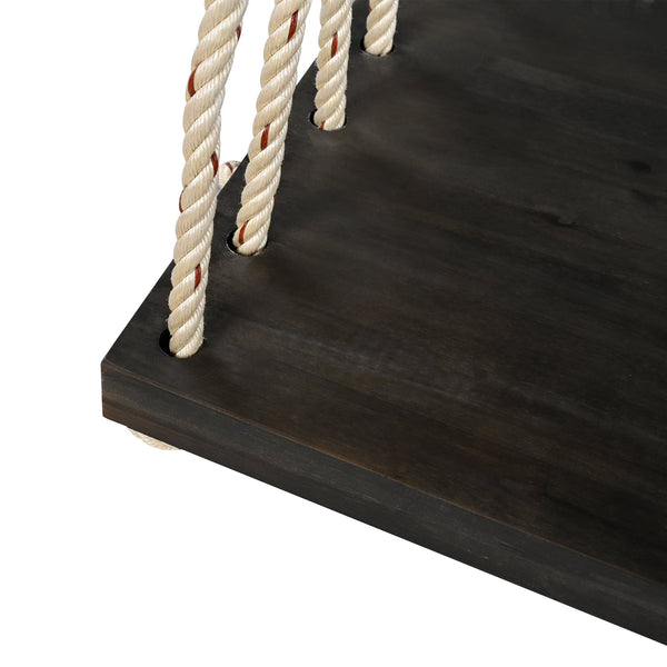 Patio Wooden Swing Chair Hanging Porch Swing Bench with Cushion & Pillows