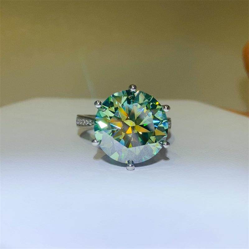 10 Carat Moissanite 925 Sterling Silver Ring for Women