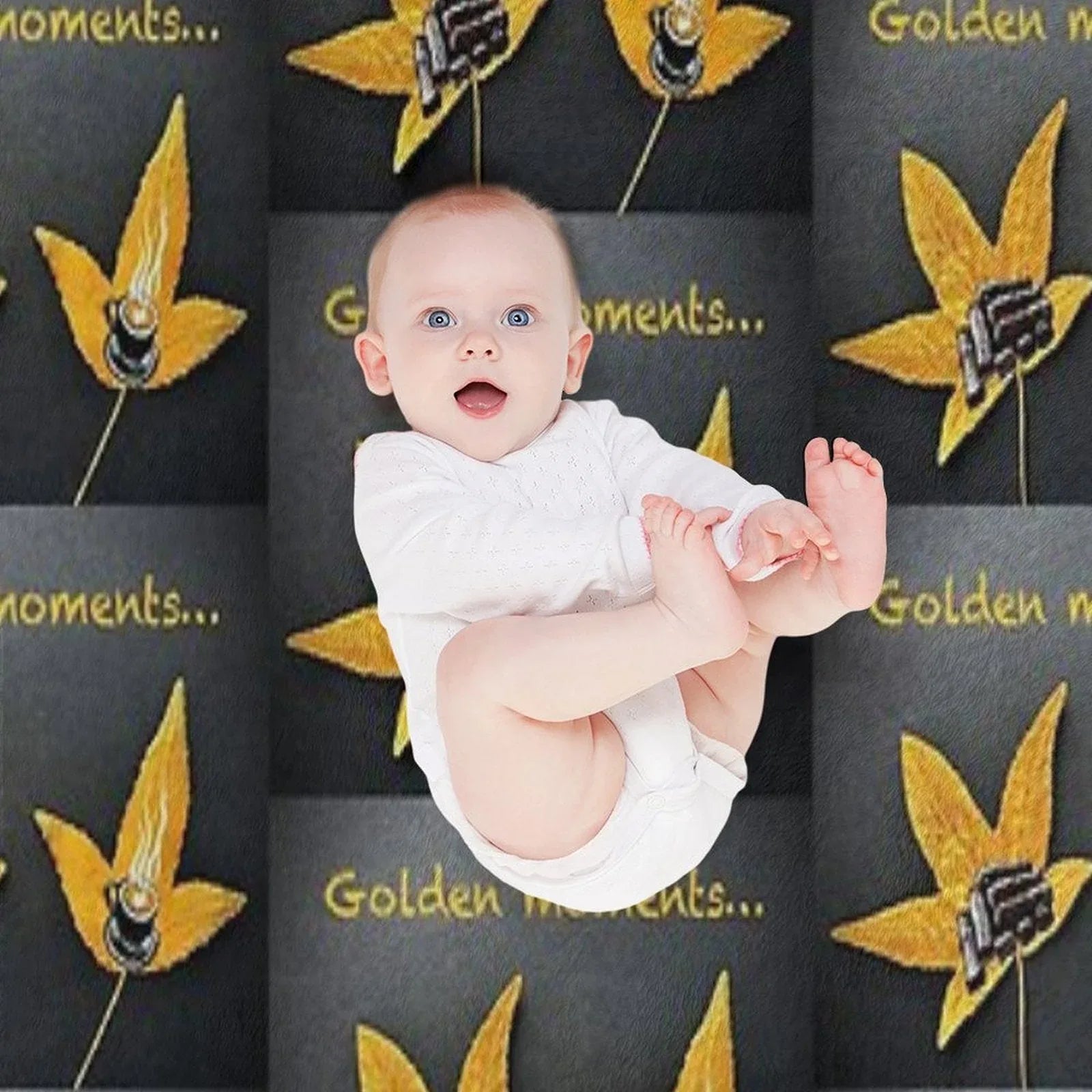 Golden Moments, Coffee And Cake Painting on Autumn Leaves Throw Blanket