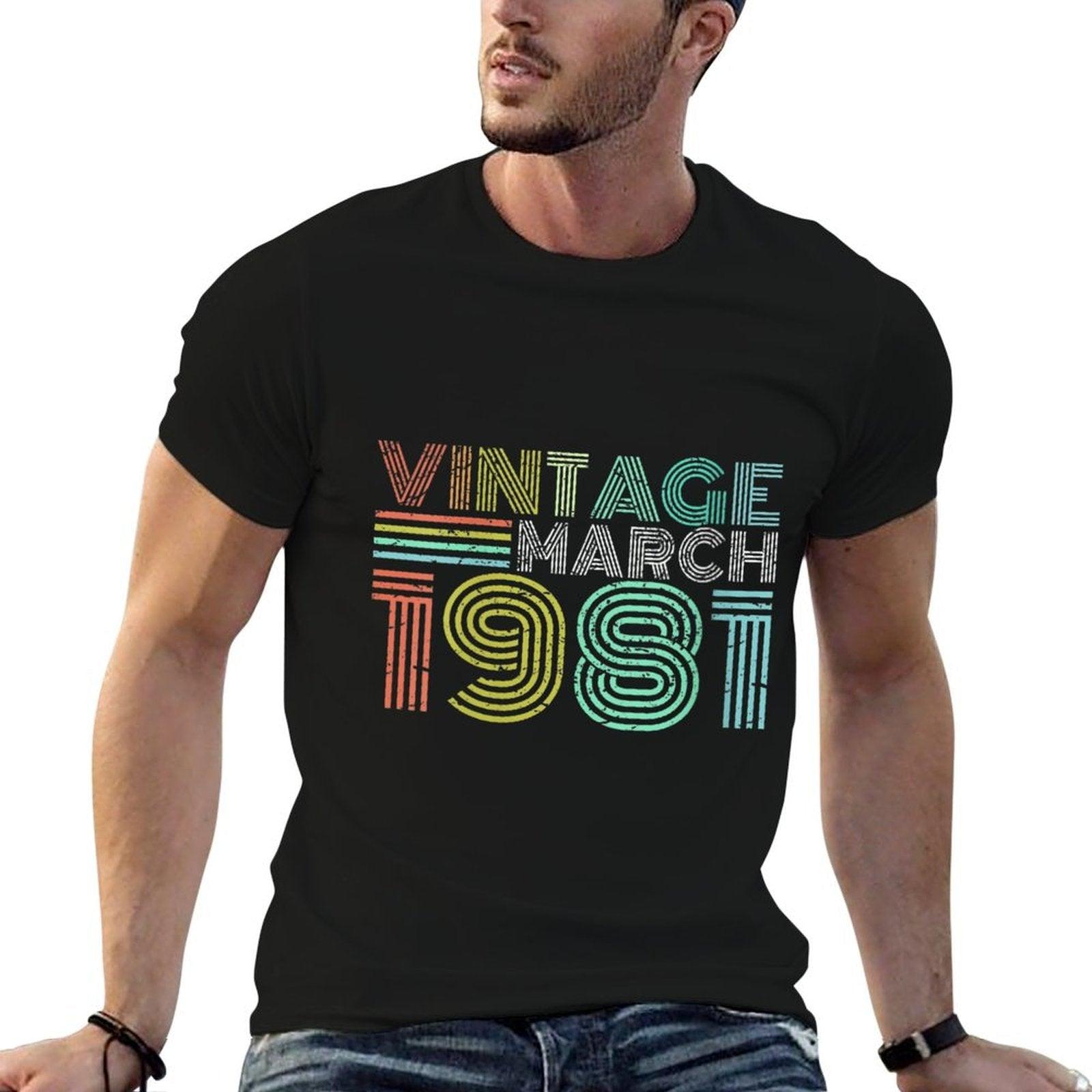 Womens 40th Birthday Gift Vintage March 1981 40 Years Old  Soft T-Shirt
